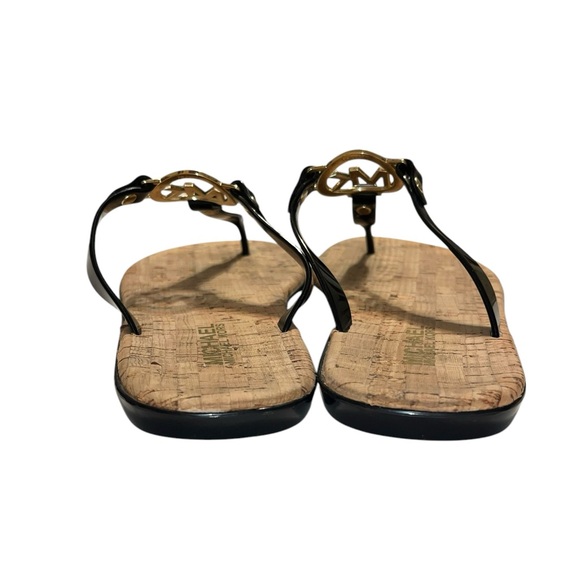 Michael Kors Black Jelly and Cork MK Sandals - Picture 7 of 11